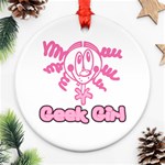 Geek Girl Ornament (Round)