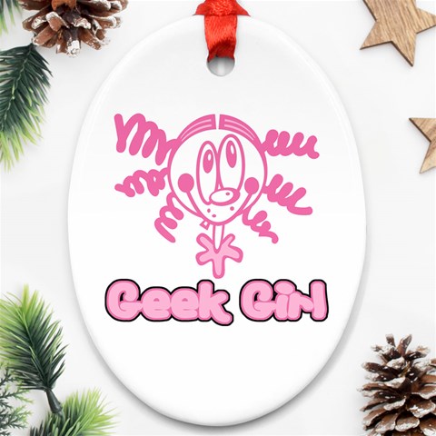 Geek Girl Ornament (Oval) from ArtsNow.com Front