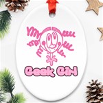 Geek Girl Ornament (Oval)