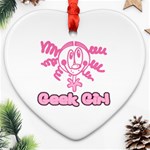 Geek Girl Ornament (Heart)