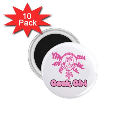 Geek Girl 1.75  Magnet (10 pack)  from ArtsNow.com Front