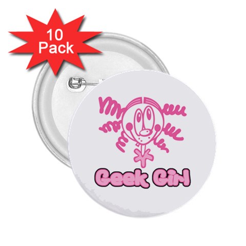 Geek Girl 2.25  Button (10 pack) from ArtsNow.com Front
