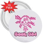 Geek Girl 3  Button (10 pack)