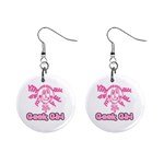 Geek Girl 1  Button Earrings