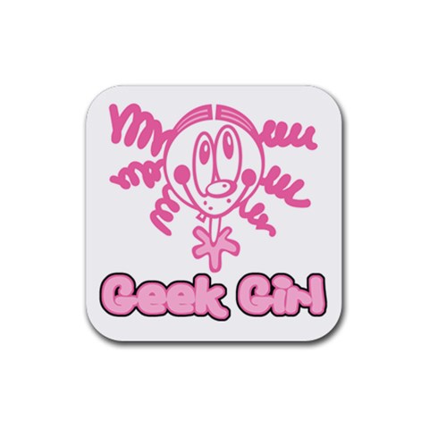 Geek Girl Rubber Coaster (Square) from ArtsNow.com Front