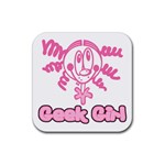 Geek Girl Rubber Coaster (Square)