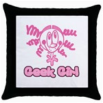 Geek Girl Throw Pillow Case (Black)