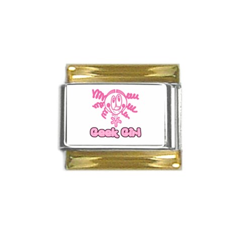 Geek Girl Gold Trim Italian Charm (9mm) from ArtsNow.com Front