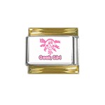 Geek Girl Gold Trim Italian Charm (9mm)