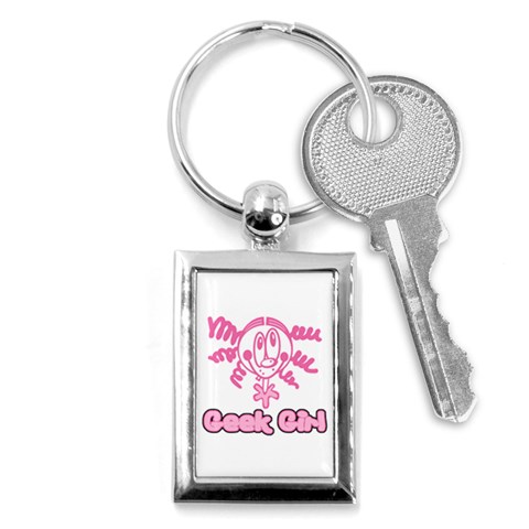 Geek Girl Key Chain (Rectangle) from ArtsNow.com Front