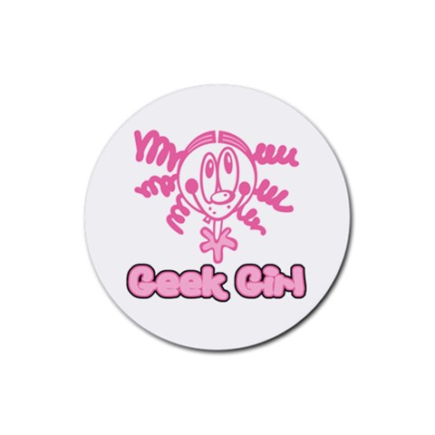 Geek Girl Rubber Round Coaster (4 pack) from ArtsNow.com Front
