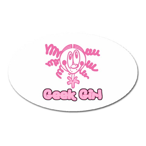 Geek Girl Magnet (Oval) from ArtsNow.com Front