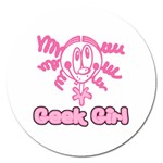 Geek Girl Magnet 5  (Round)