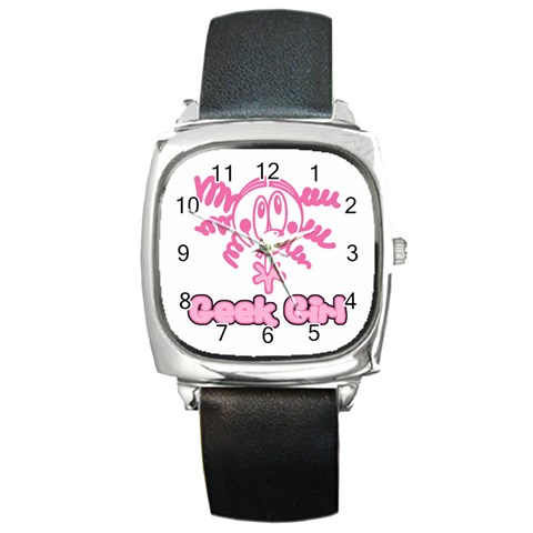 Geek Girl Square Metal Watch from ArtsNow.com Front