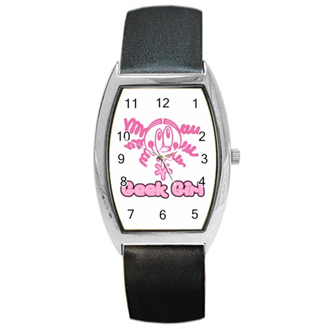 Geek Girl Barrel Style Metal Watch from ArtsNow.com Front