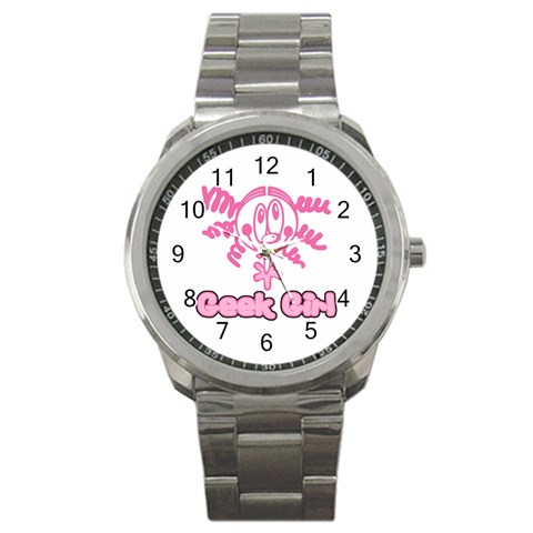 Geek Girl Sport Metal Watch from ArtsNow.com Front