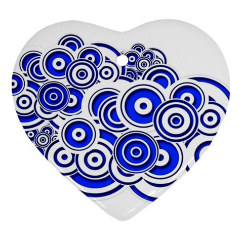 Trippy Blue Swirls Heart Ornament from ArtsNow.com Front