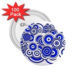 Trippy Blue Swirls 2.25  Button (100 pack)