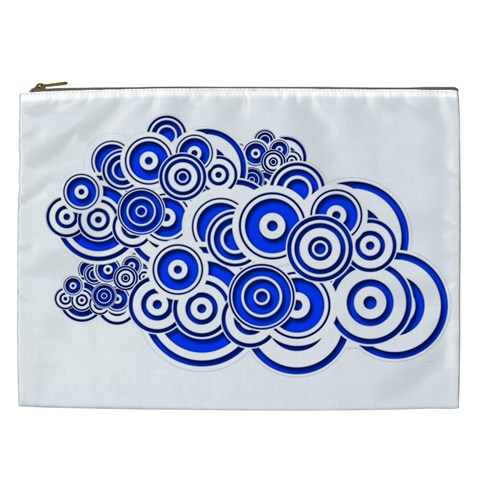 Trippy Blue Swirls Cosmetic Bag (XXL) from ArtsNow.com Front