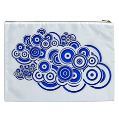 Trippy Blue Swirls Cosmetic Bag (XXL) from ArtsNow.com Back