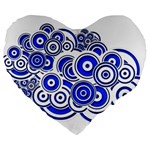 Trippy Blue Swirls 19  Premium Heart Shape Cushion
