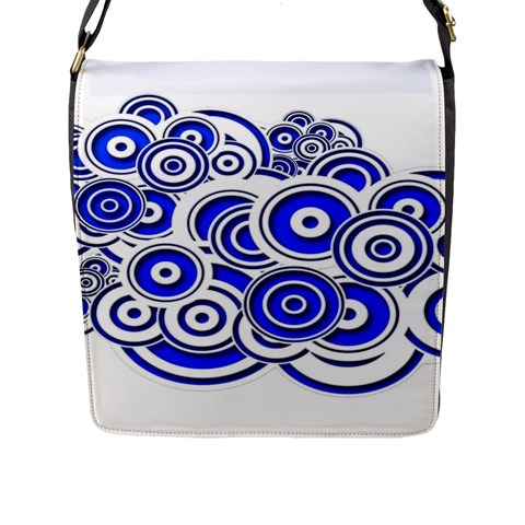 Trippy Blue Swirls Flap Closure Messenger Bag (Large) from ArtsNow.com Front