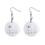 Bichon Frisé 1  Button Earrings