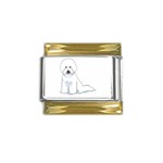 Bichon Frisé Gold Trim Italian Charm (9mm)