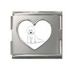Bichon Frisé Mega Link Heart Italian Charm (18mm)