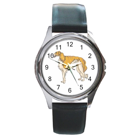 Borzoi Round Metal Watch from ArtsNow.com Front