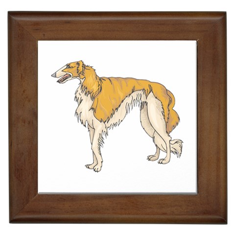 Borzoi Framed Tile from ArtsNow.com Front