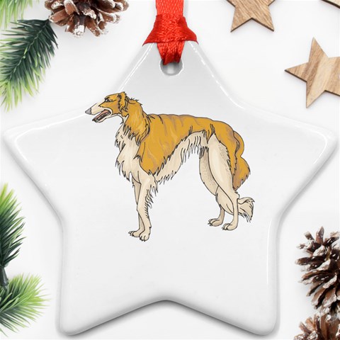 Borzoi Ornament (Star) from ArtsNow.com Front