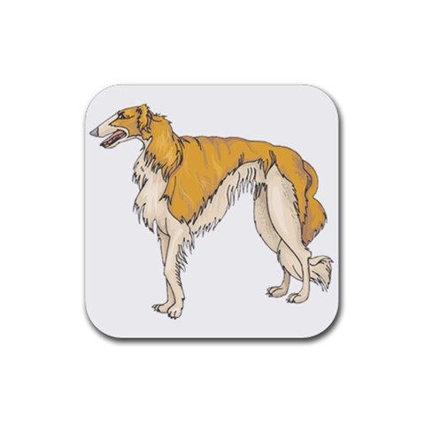 Borzoi Rubber Coaster (Square) from ArtsNow.com Front