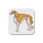 Borzoi Rubber Square Coaster (4 pack)