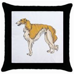 Borzoi Throw Pillow Case (Black)
