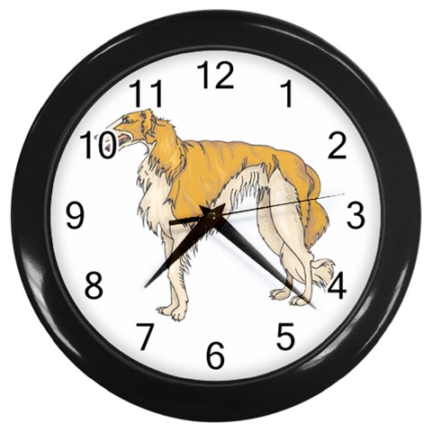 Borzoi Wall Clock (Black) from ArtsNow.com Front