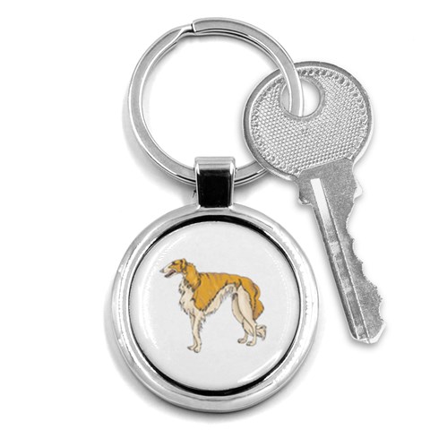 Borzoi Key Chain (Round) from ArtsNow.com Front