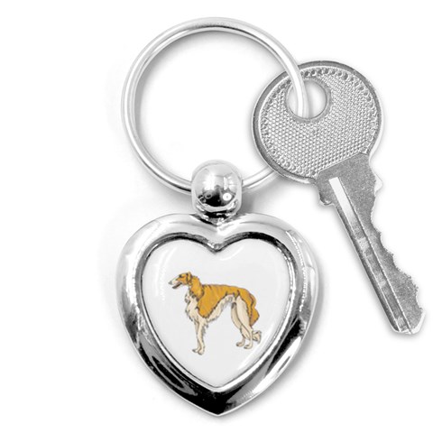Borzoi Key Chain (Heart) from ArtsNow.com Front