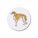 Borzoi Rubber Round Coaster (4 pack)