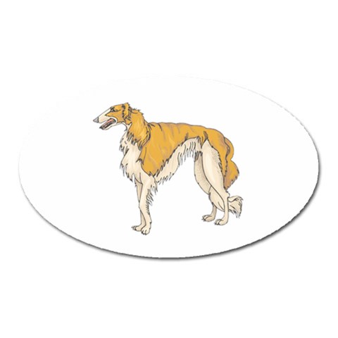 Borzoi Magnet (Oval) from ArtsNow.com Front