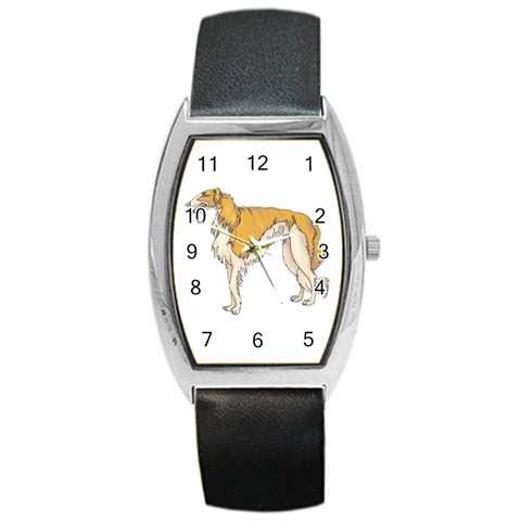 Borzoi Barrel Style Metal Watch from ArtsNow.com Front