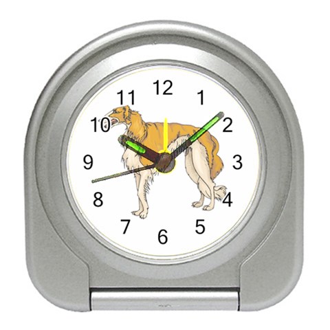 Borzoi Travel Alarm Clock from ArtsNow.com Front