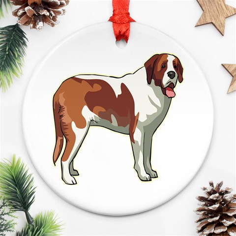 St. Bernard Ornament (Round) from ArtsNow.com Front