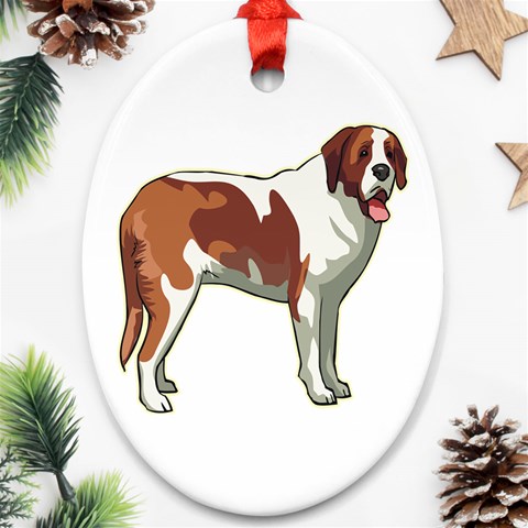 St. Bernard Ornament (Oval) from ArtsNow.com Front