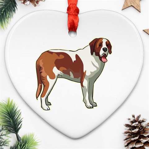 St. Bernard Ornament (Heart) from ArtsNow.com Front