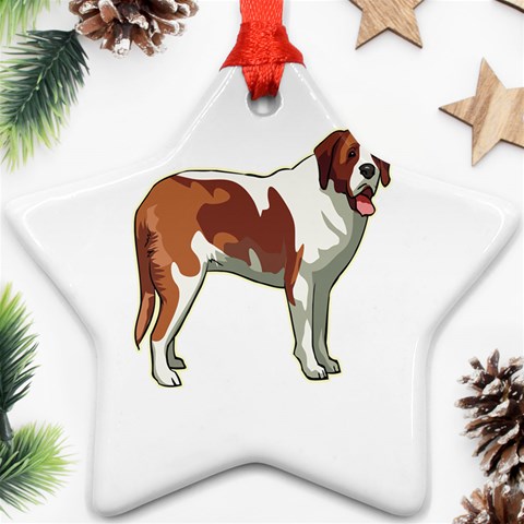 St. Bernard Ornament (Star) from ArtsNow.com Front