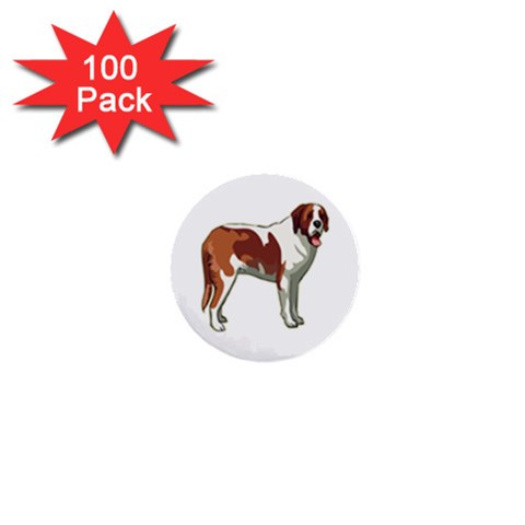 St. Bernard 1  Mini Button (100 pack)  from ArtsNow.com Front
