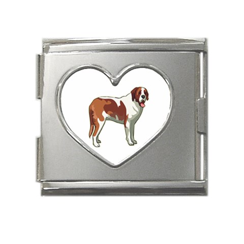 St. Bernard Mega Link Heart Italian Charm (18mm) from ArtsNow.com Front