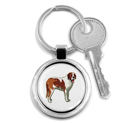 St. Bernard Key Chain (Round) from ArtsNow.com Front