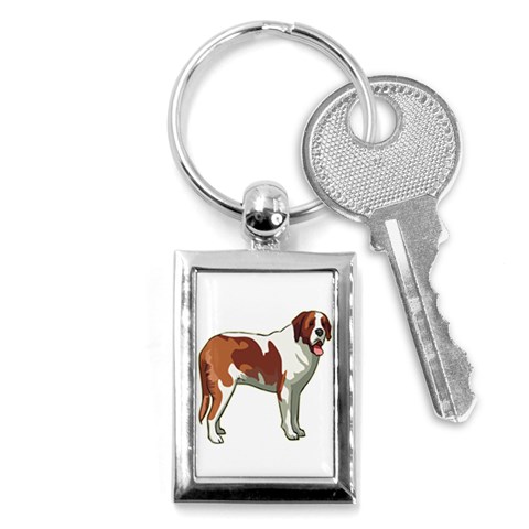 St. Bernard Key Chain (Rectangle) from ArtsNow.com Front